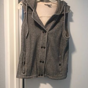 Coldwater Creek cotton double button hooded vest.